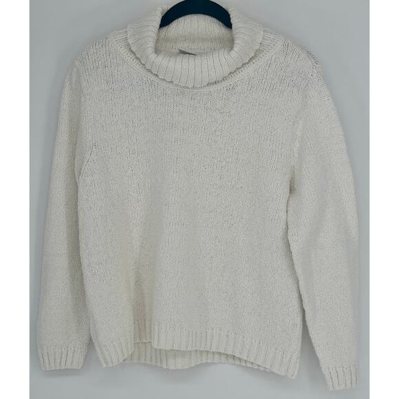 Liz Claiborne Sweaters - Liz Claiborne Lizwear Jeans White Cotton Knit Turtleneck Sweater Size Petite M